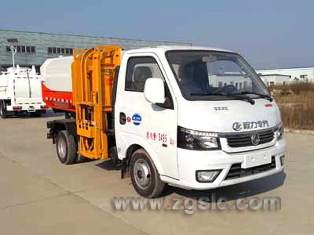 國(guó)六東風(fēng)途逸掛桶垃圾車_3方掛桶垃圾車多少錢一輛?